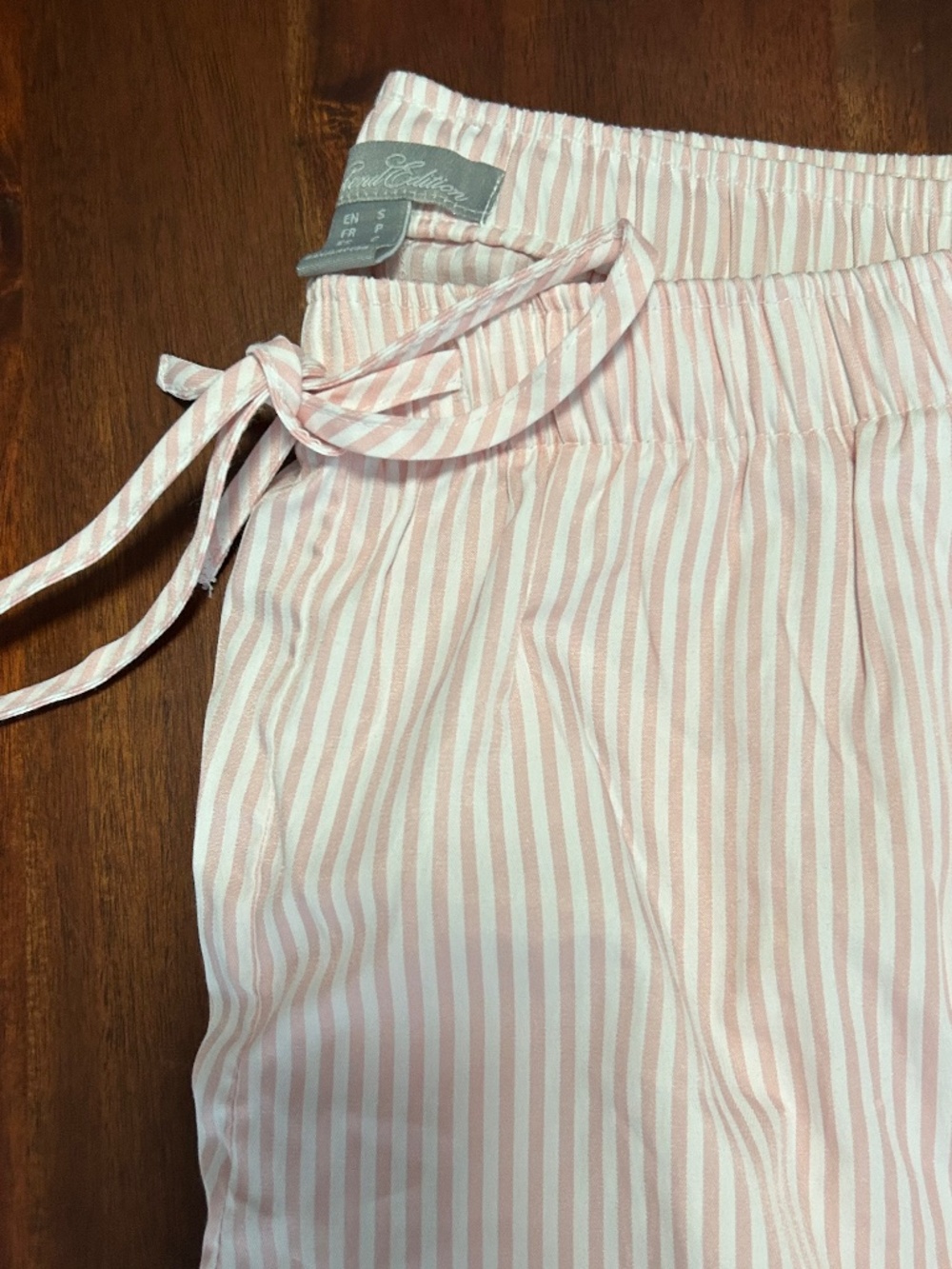 Pink and White Candy Striped Pajama Pants - Women's Size Small | Cozy Lightweigh